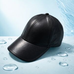 Abercrombie & Fitch Black Leather Cap